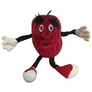 Vintage 1988 California Raisin Plush 12"Ace Novelty Co Red Tongue Out Posable LG
